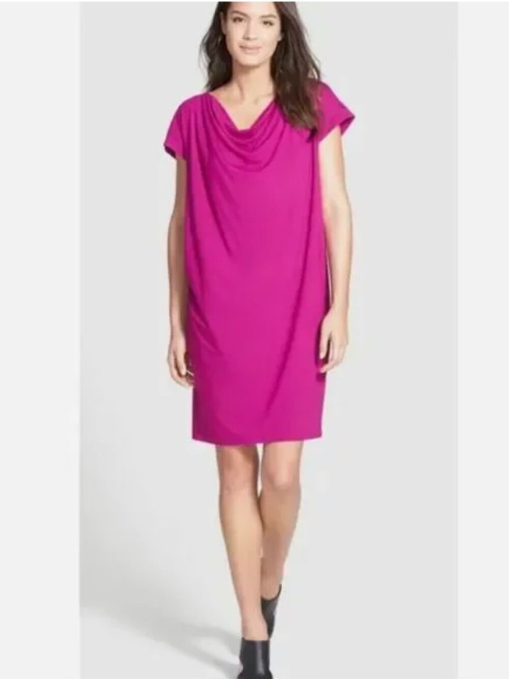 EUC Eileen Fisher Cerise Scoop Neck Short Sleeve Shift Dress in Women's 3X